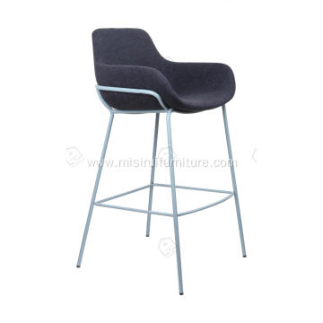 Black frame imported ash wood bar stool